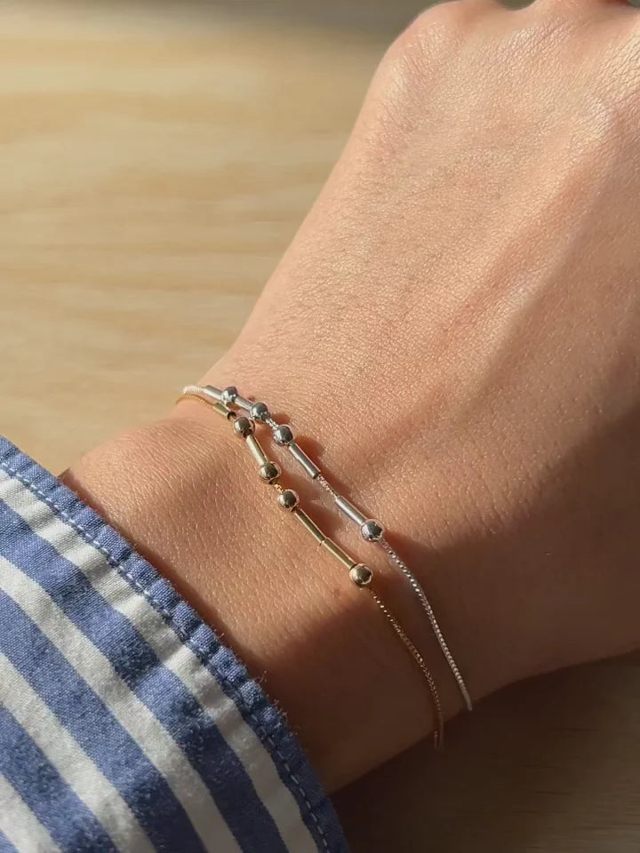 Unisex Morse Code Bracelet Pair