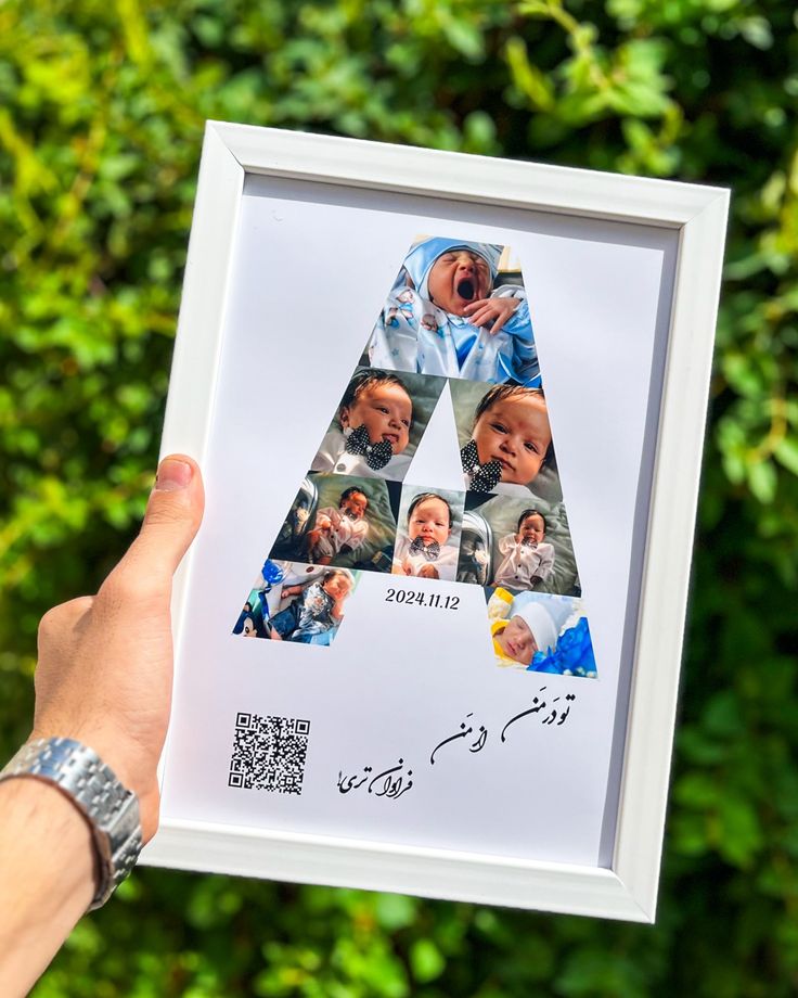 Personalized Baby Initial Photo Collage with Birth Date Frame(5*7)