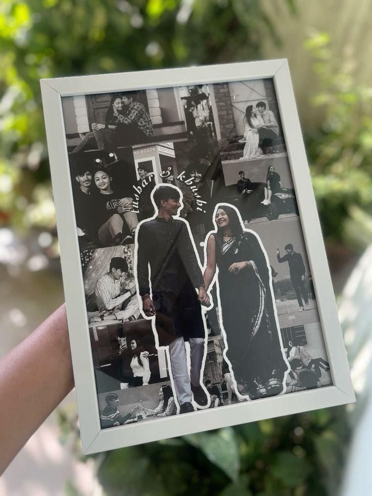 Personalized Silhouette Collage Frame(A4): A Timeless Gift for Couples