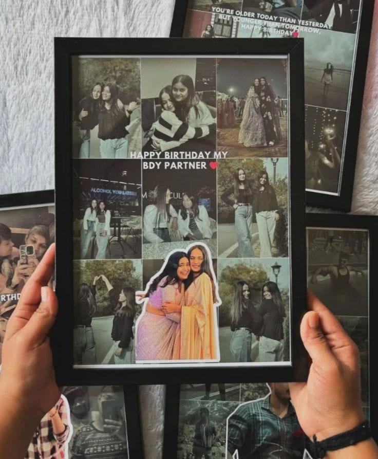 Custom Photo Collage Birthday A4  Frame for Best Friend
