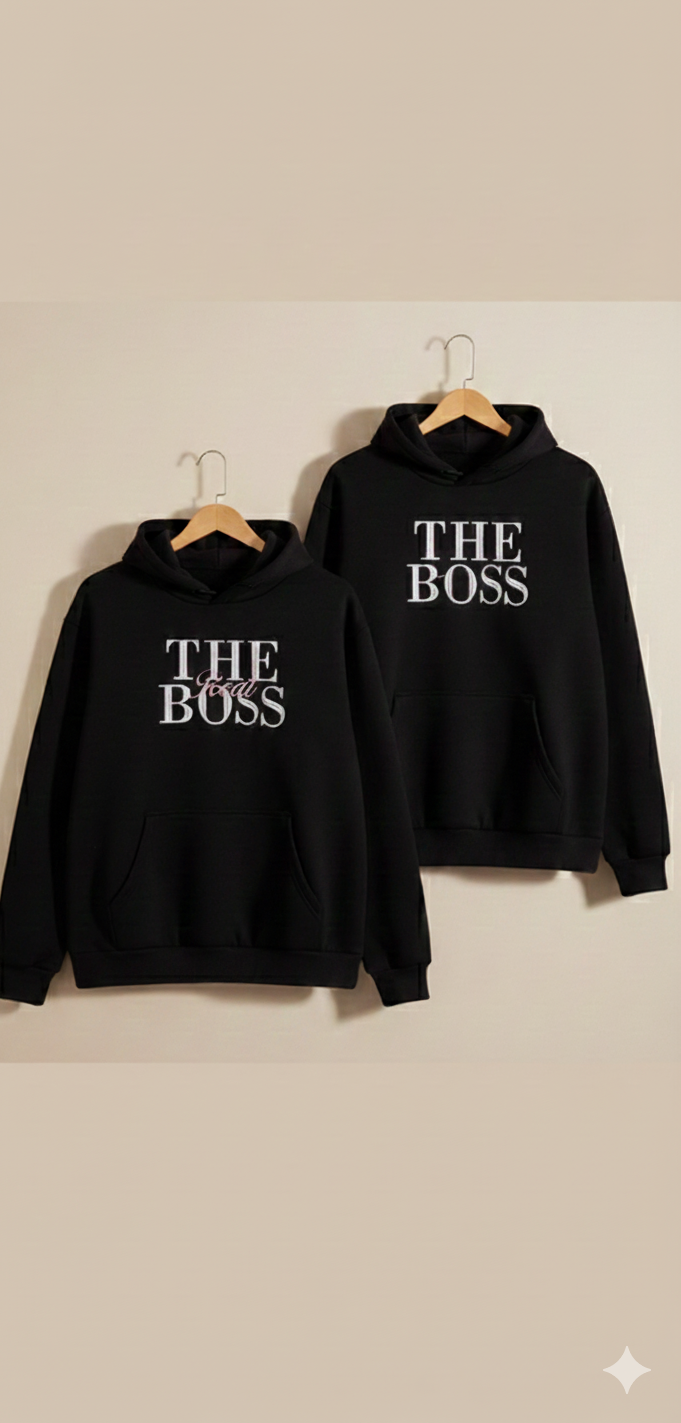 The Boss & The Real Boss – Matching Couple Hoodies