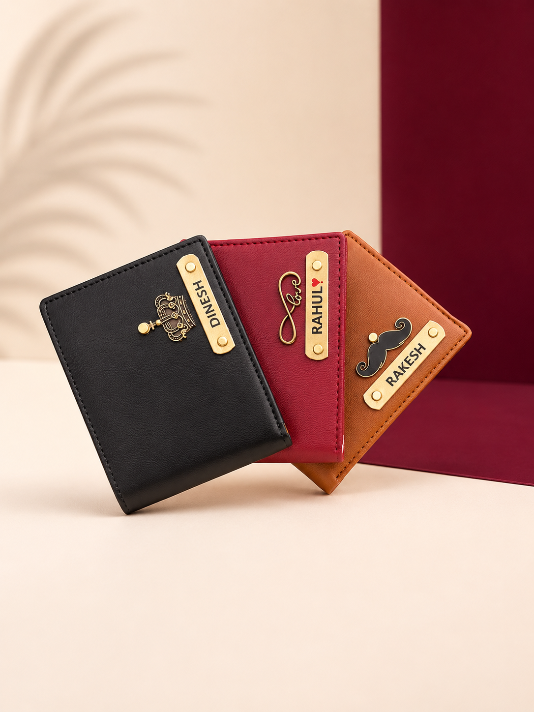 Personalized Dual Tone Men Wallet 2.0 with Name Tag & Charm | Premium Leather Wallet for Men