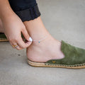 Personalized Morse Code Anklet with Birthstone