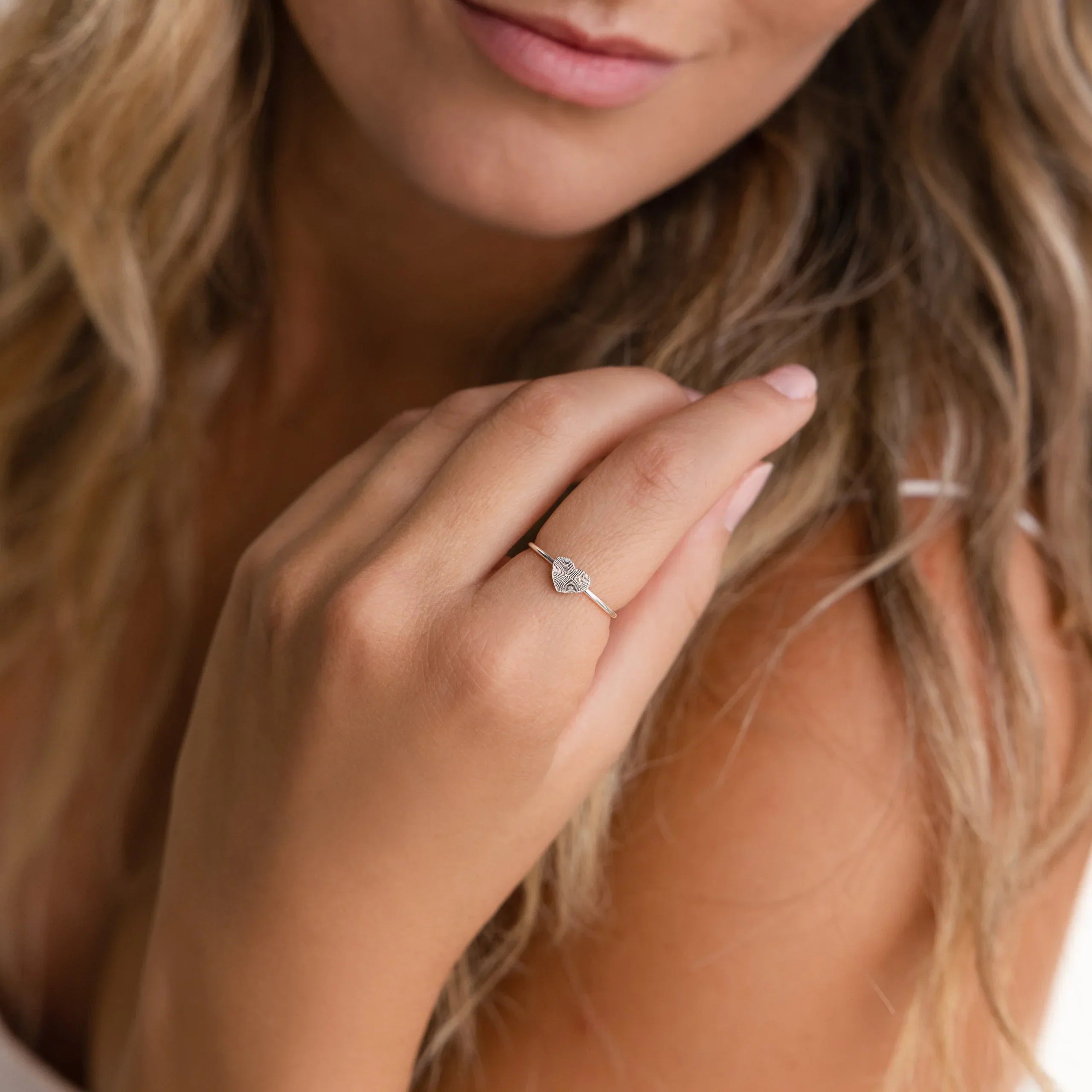 Fingerprint Heart Ring for Her