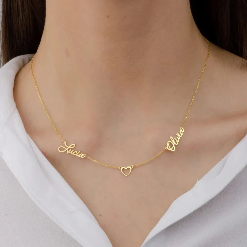 Couples Name Heart Necklace