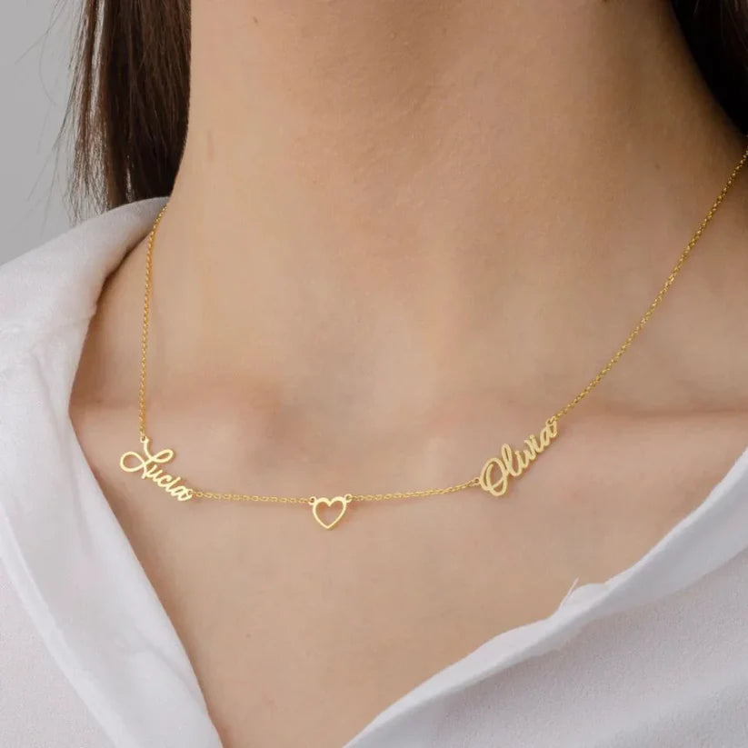 Couples Name Heart Necklace