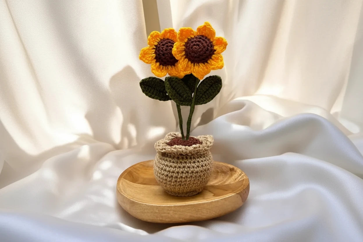 Double Sunflower Pot