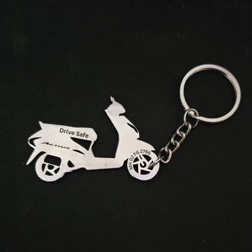 Personalised Bike Keychain for Honda Activa - Commuter Gift