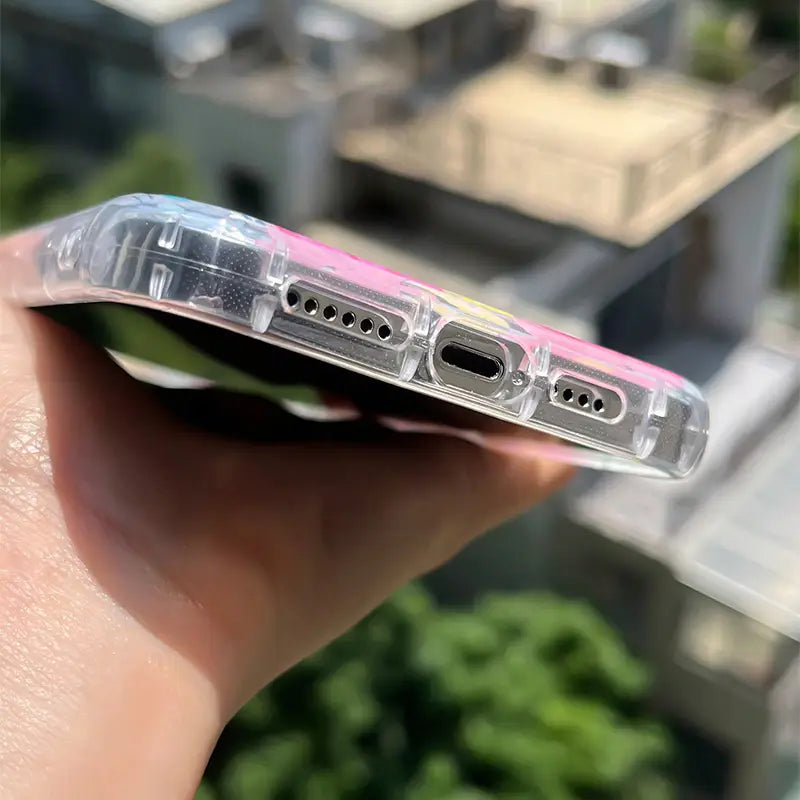 Aesthetic Transparent Floral Print Protective Case