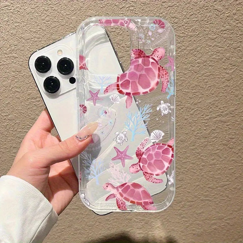 Pink Turtle Pattern Laser Design Phone