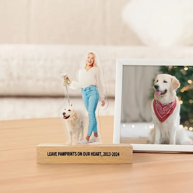 Custom Photo Acrylic Sculpture with Wooden Stand