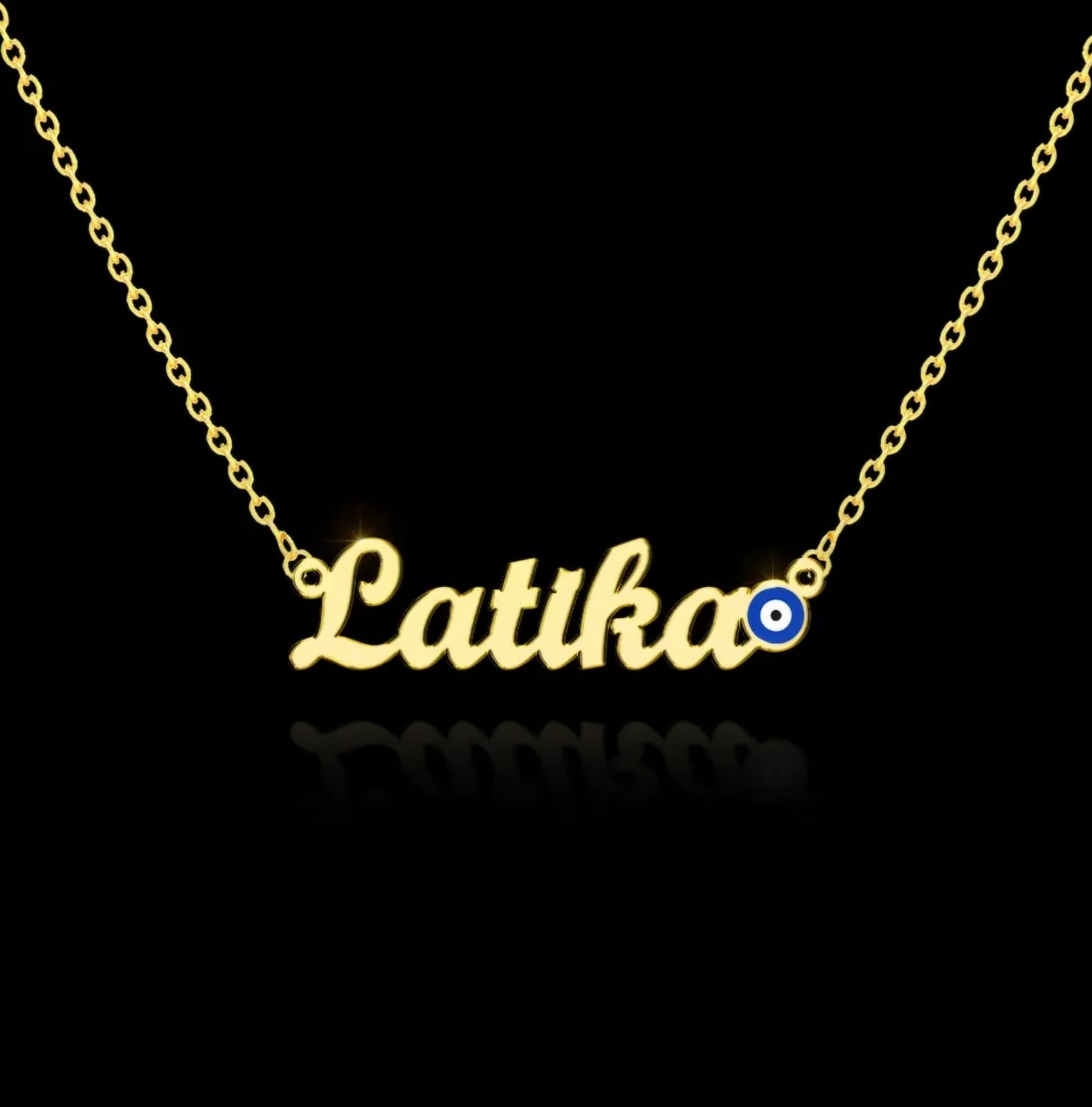 Custom Enamel Name Necklace – CNC Flower Engraved