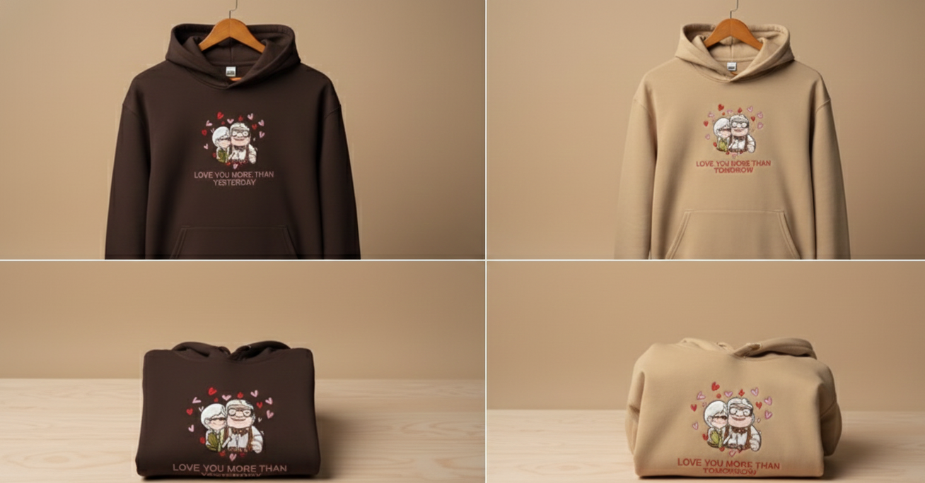 Love You More Than Yesterday Matching Couple Hoodies