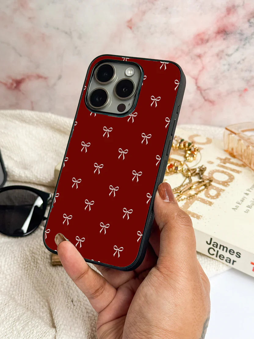Cute & Quirky Velvet Bow iPhone Covers (11–16) Series