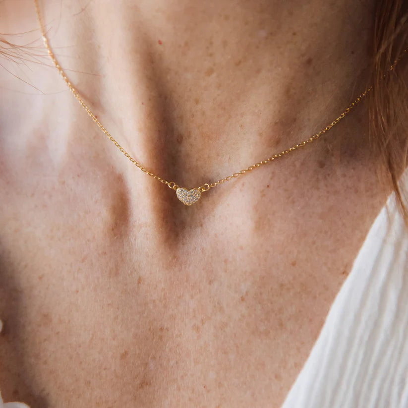 Pave Heart Diamond Necklace