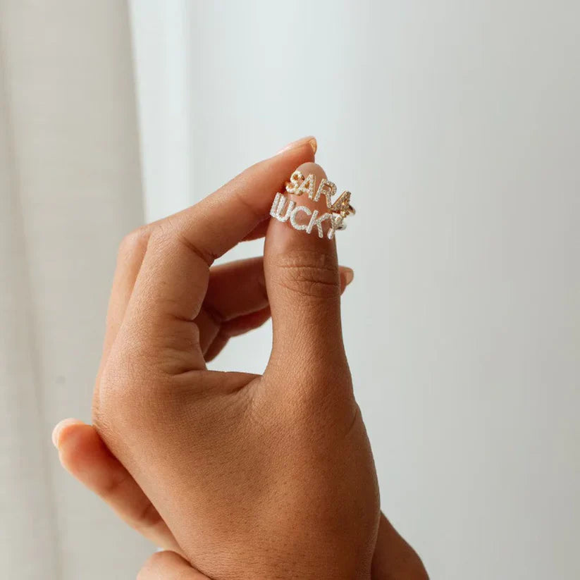Custom Diamond Name Ring