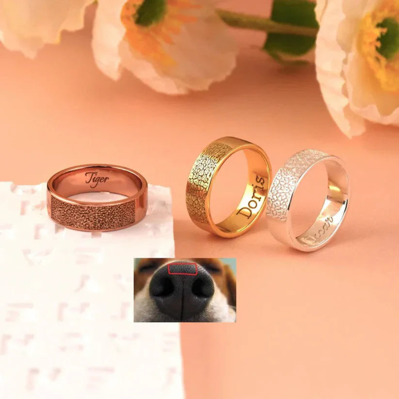 Custom Dog Nose Print Ring