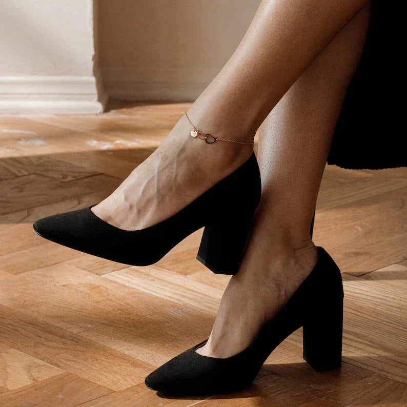 Custom Double Heart Initial Ankle Bracelet