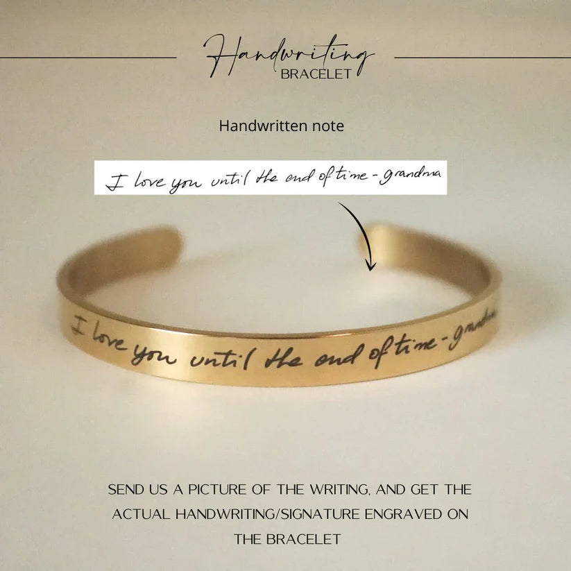Real Handwriting Cuff Bracelet