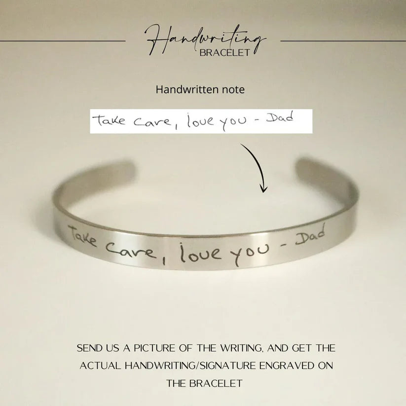 Real Handwriting Cuff Bracelet