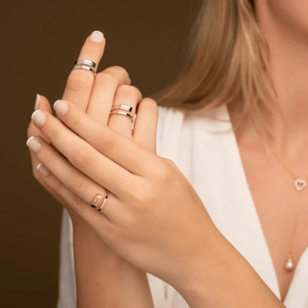 Custom Dainty Name Stacking Ring.