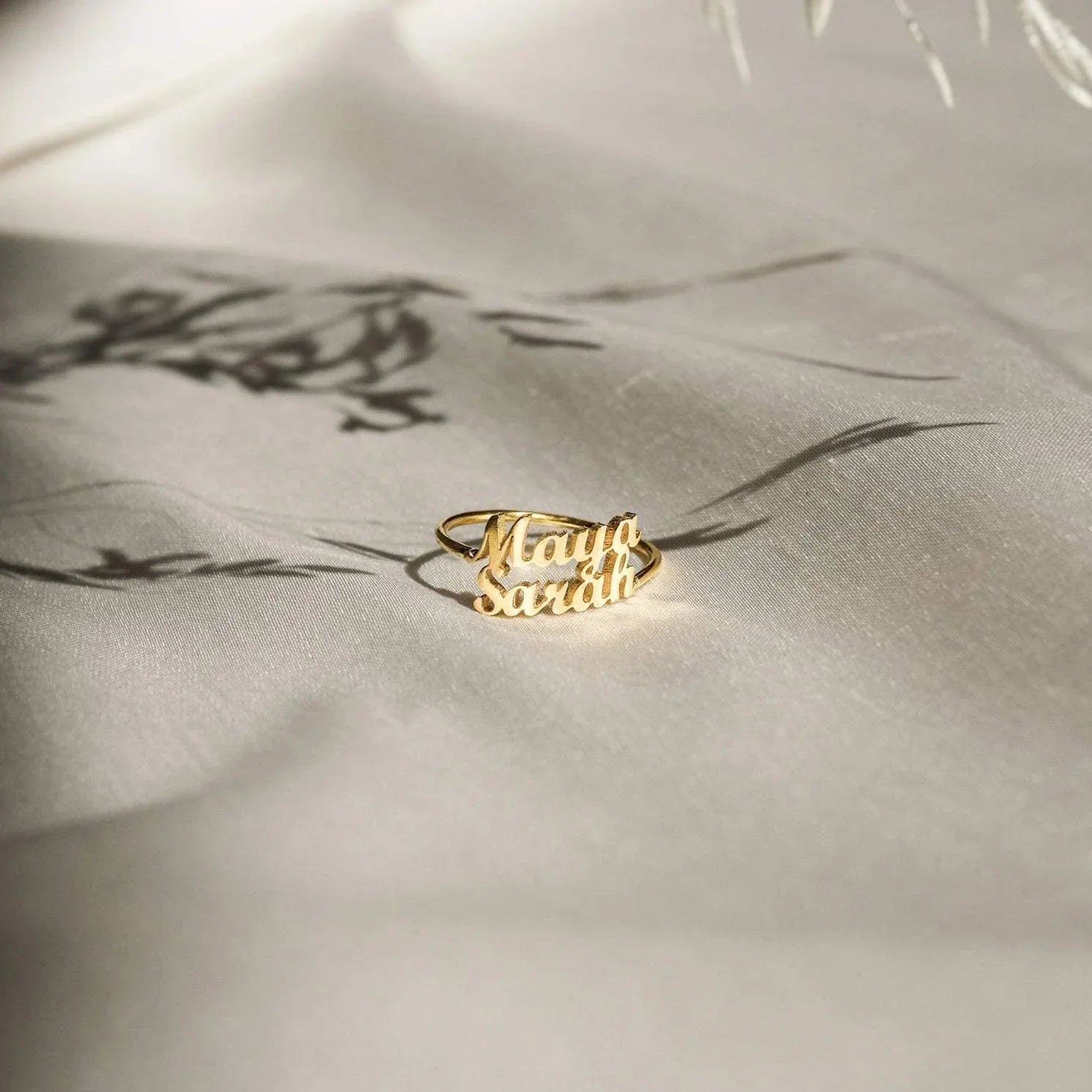 Custom His and Hers London Name Ring