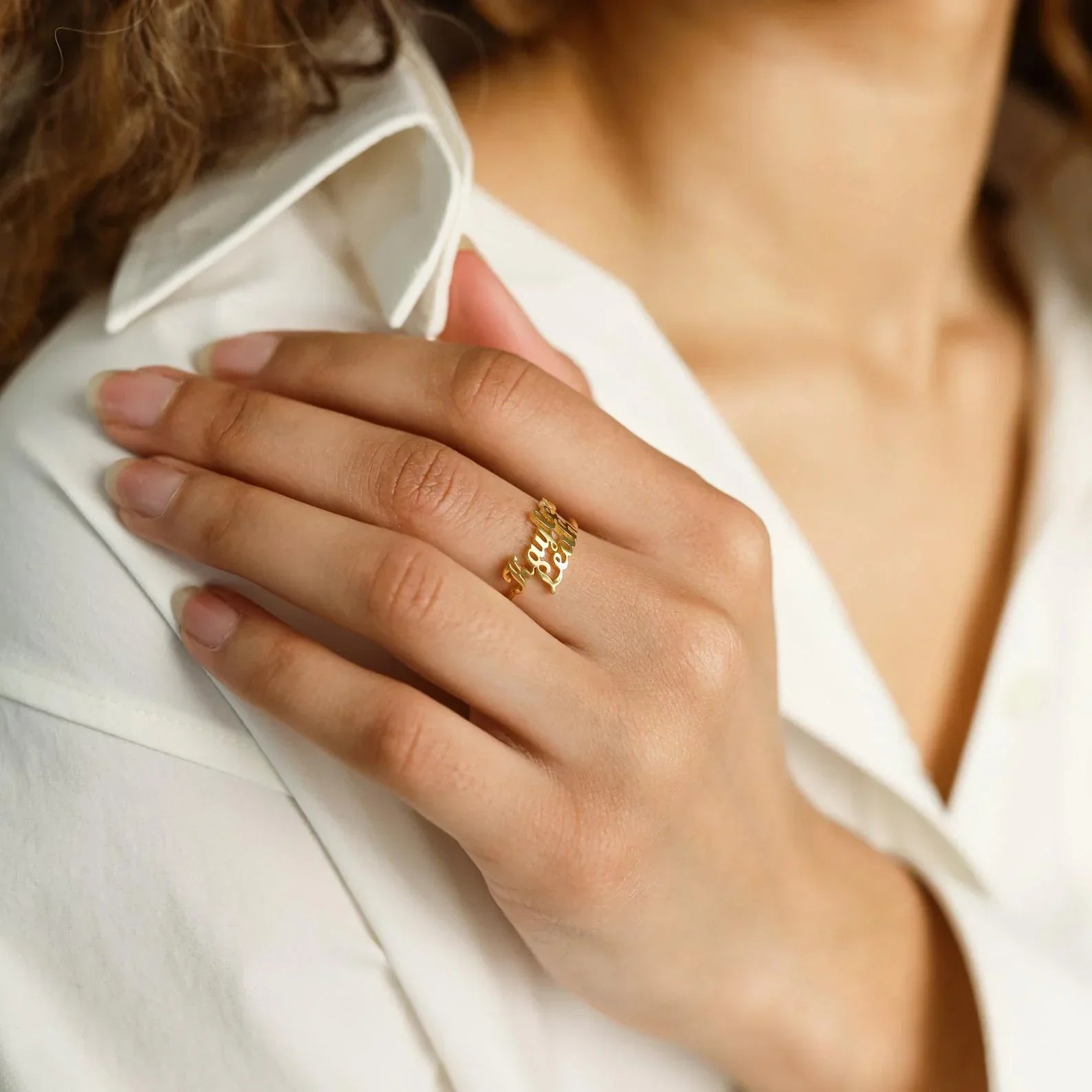 Custom His and Hers London Name Ring