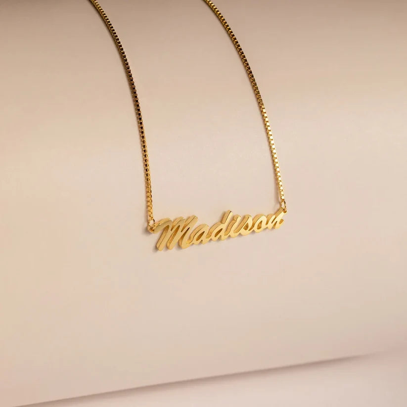 Custom Name Box Chain Necklace