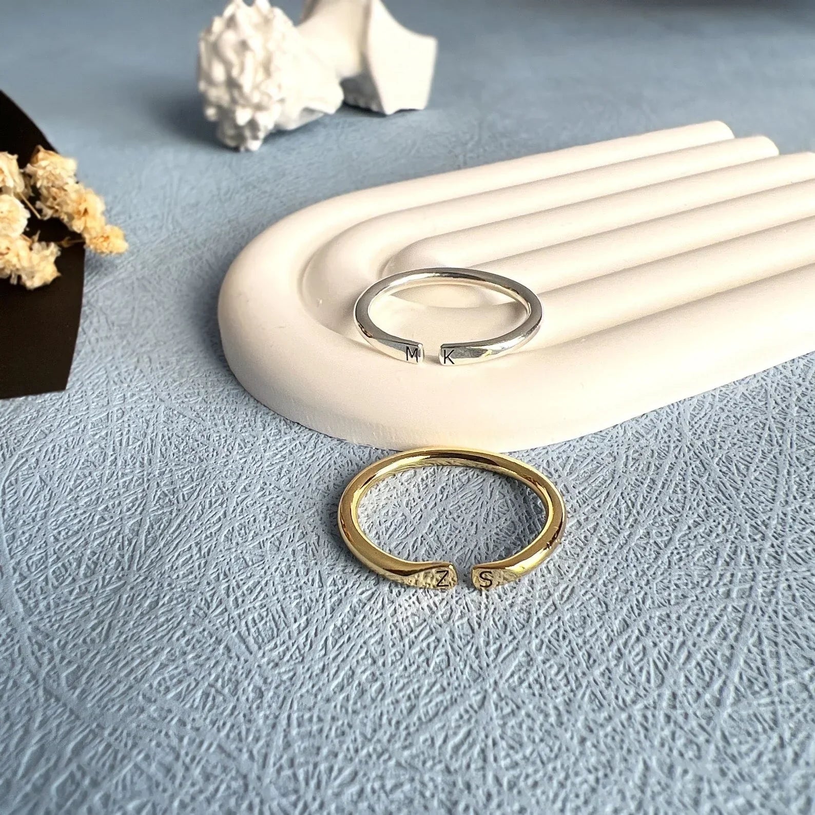 Custom Open Two Initial Ring