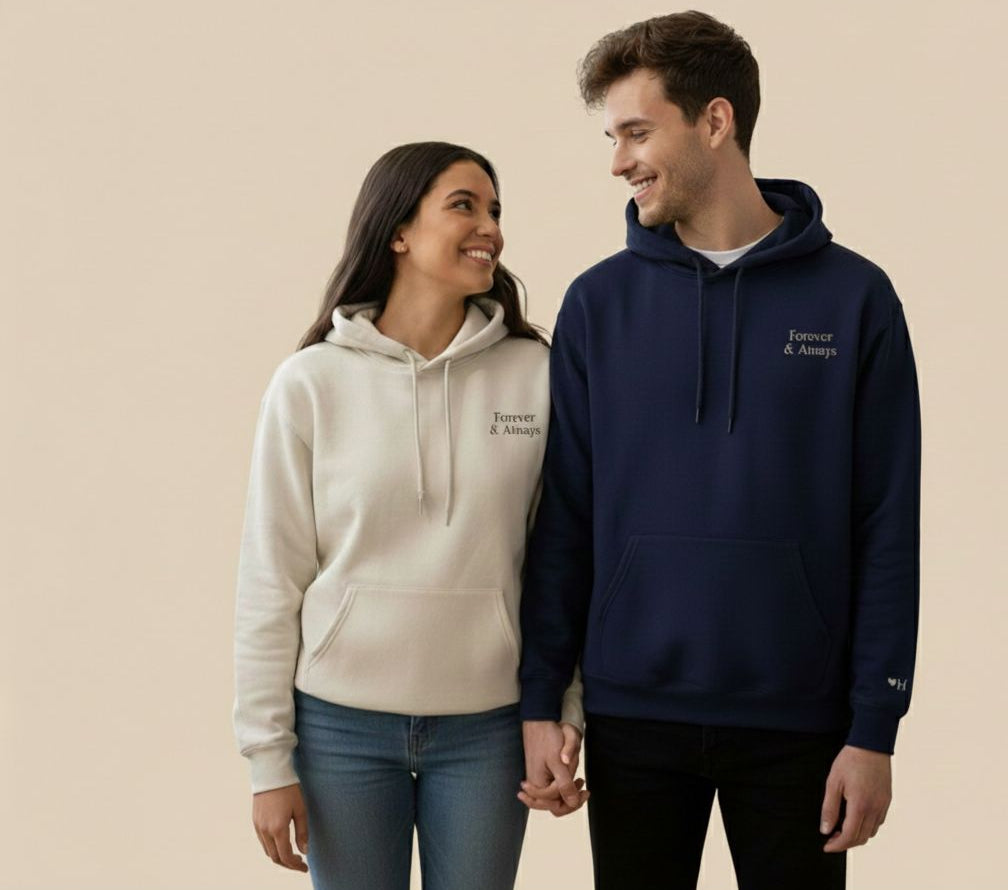 Forever & Always Couple Hoodie Set – Minimal Matching Hoodies for Couples
