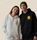 Cartoon Duck & Dog Embroidered Cute Matching Couple Hoodies