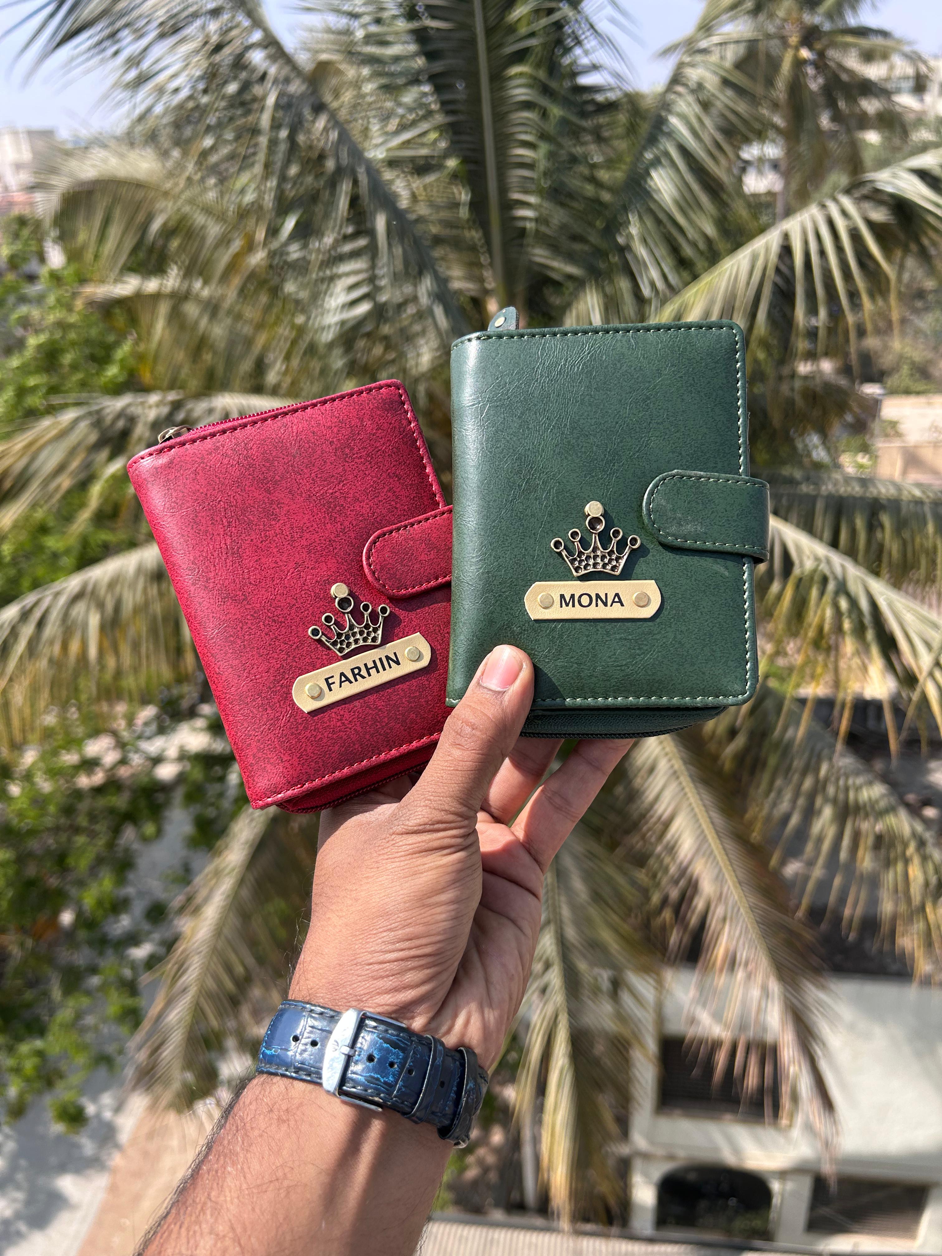 Premium Handcrafted Mini Ladies Wallets - Customised Name And Charm