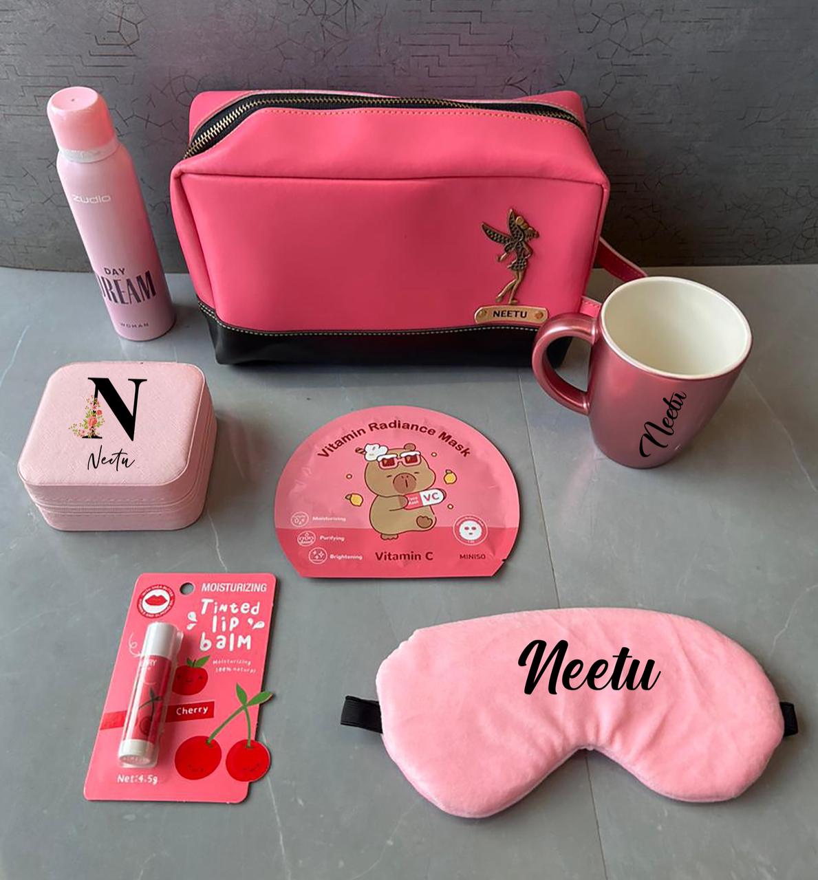 Personalized Pink Self-Care Gift Set for Her