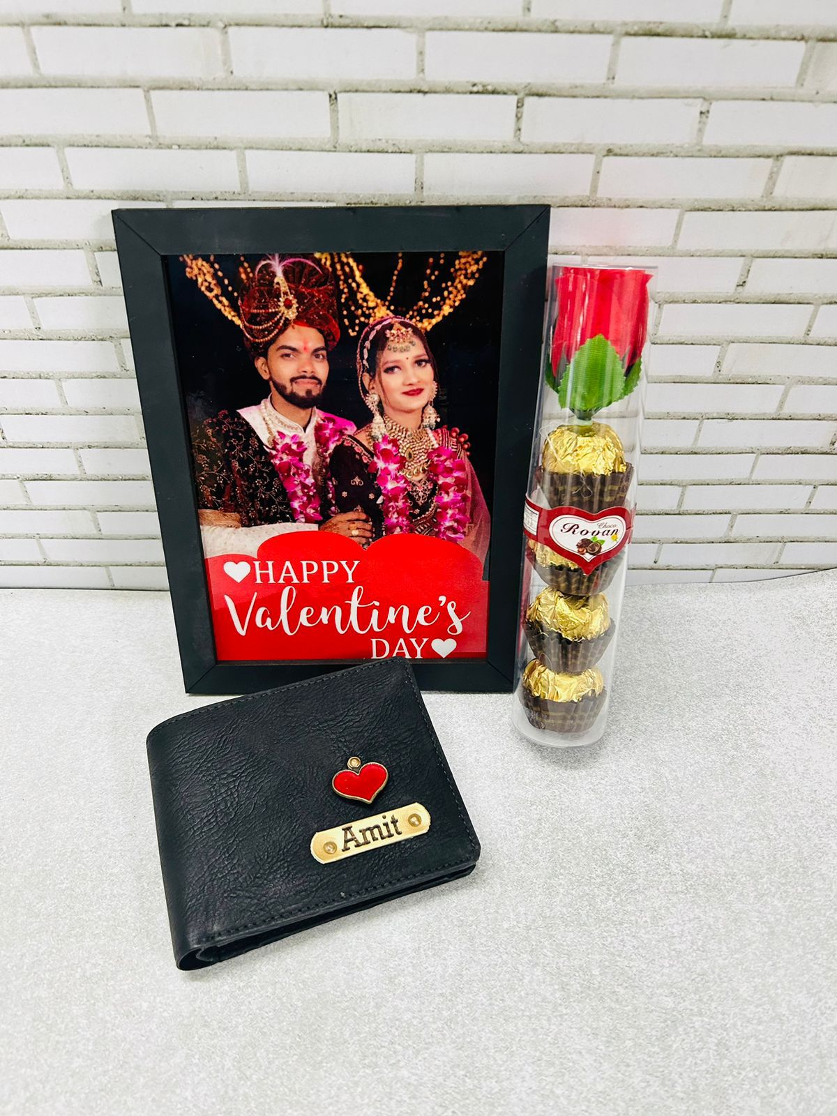 Bespoke Valentine’s Day Present: Personalized Name Wallet and Photo Montage