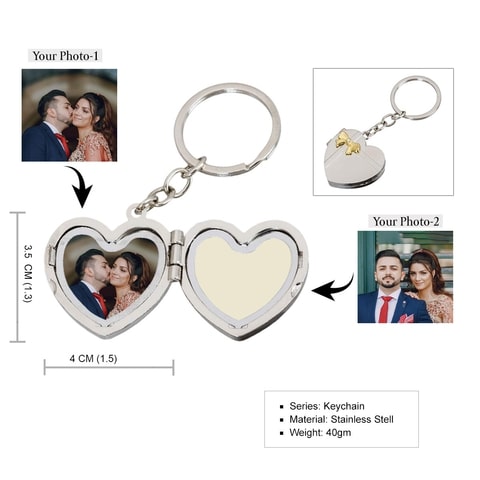Personalised Heart Photo Frame Keychain