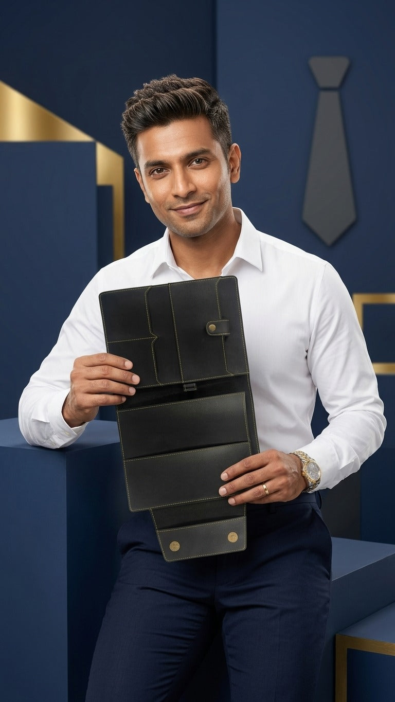 Personalised Executive Folder with Name Tag & Charm | Premium Document Organizer