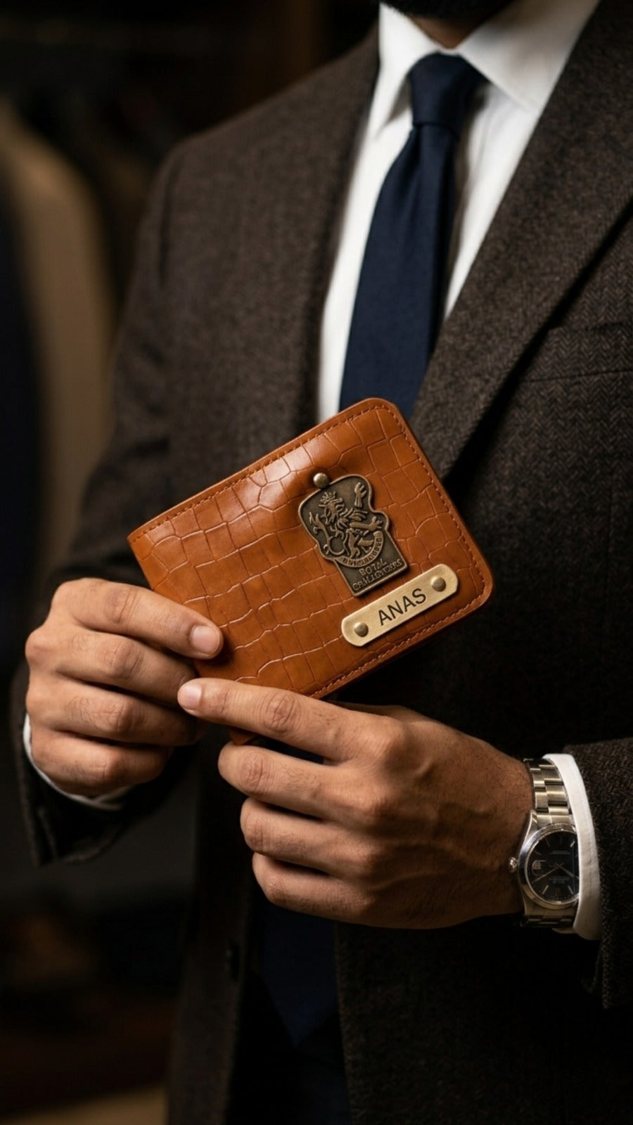 Personalised Men's Wallet with Name Tag & Charm | Premium Gift Wallet (MW1)