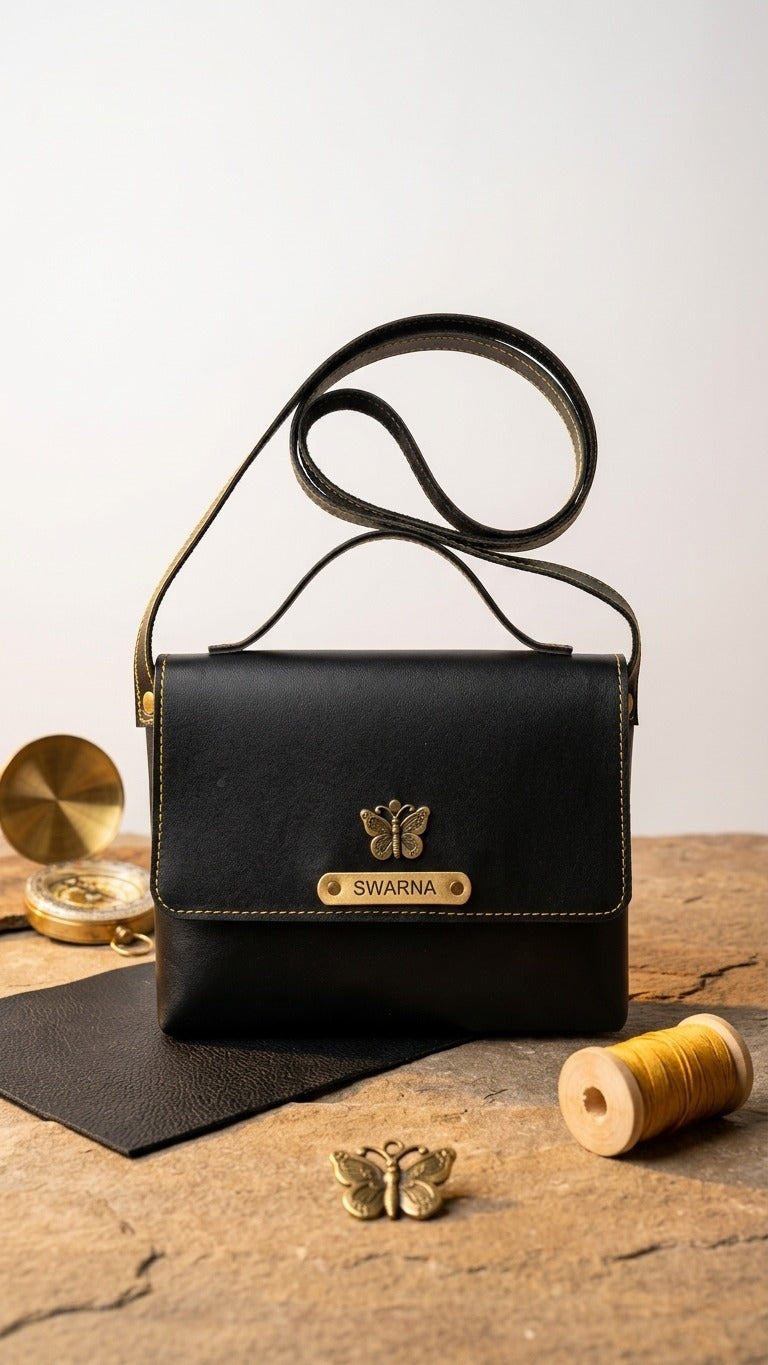 Personalised Sling Bag 1.0 with Name Tag & Charm | Unisex Crossbody Everyday Bag