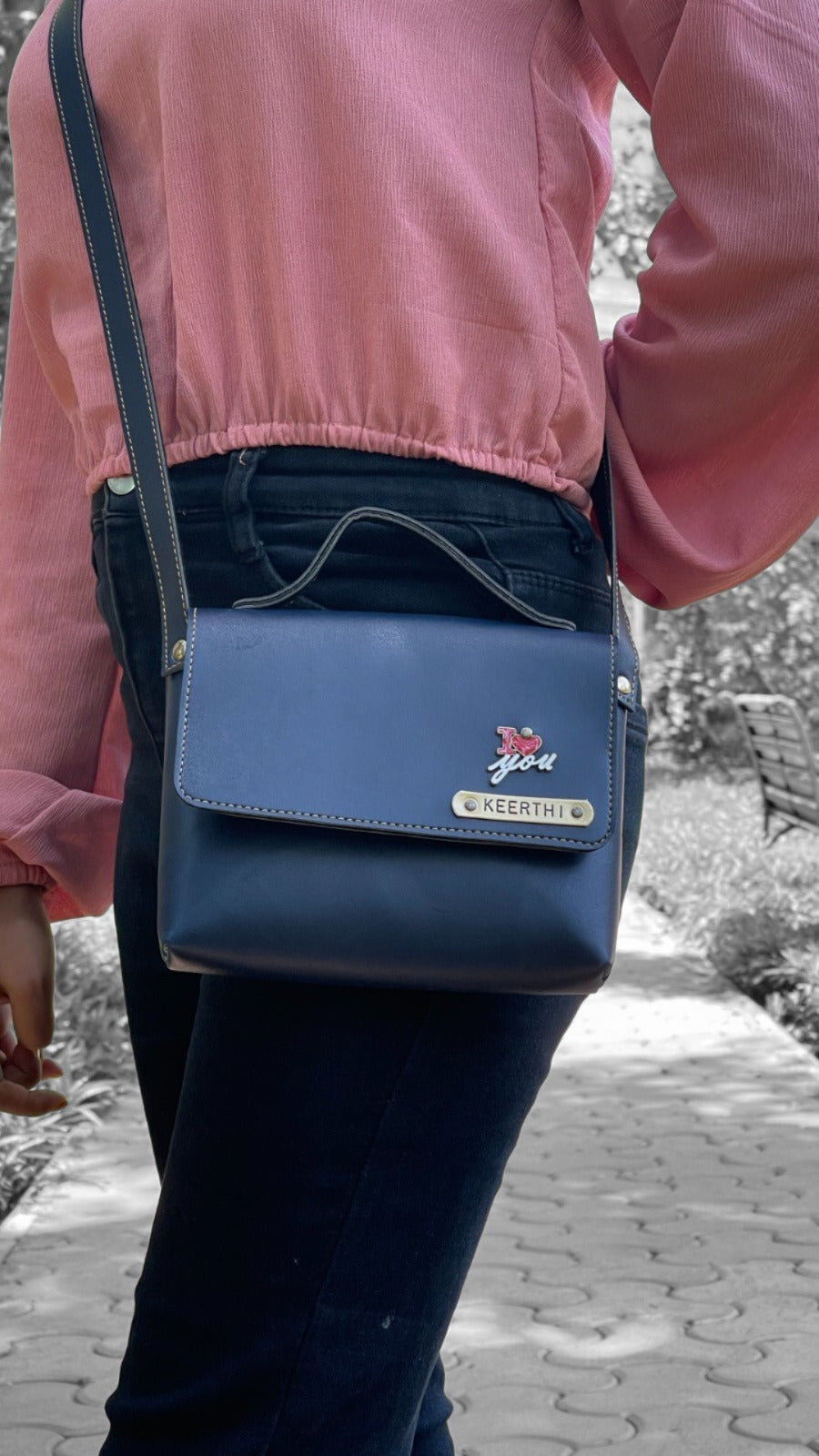 Personalised Sling Bag 1.0 with Name Tag & Charm | Unisex Crossbody Everyday Bag