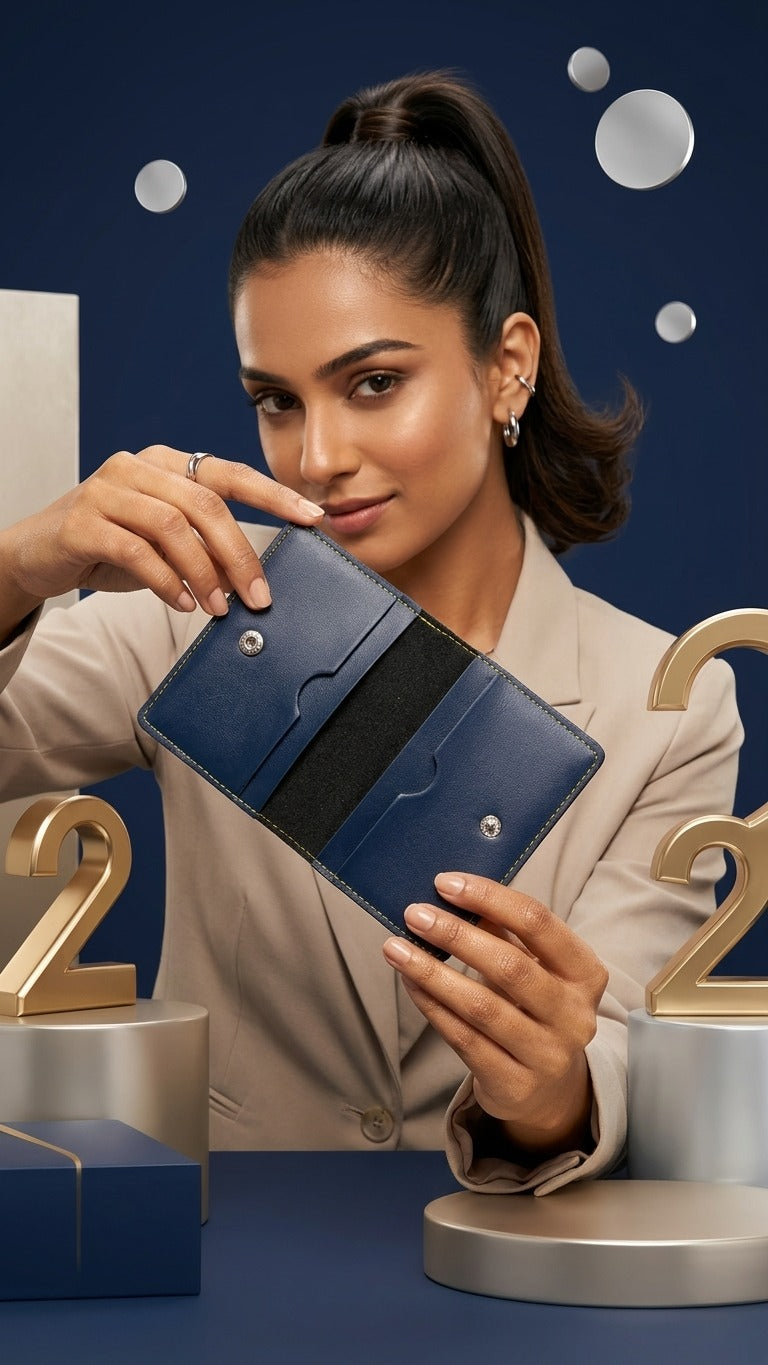 Personalised Unisex Sleek Wallet with Name Tag & Charm | Minimal Slim Wallet