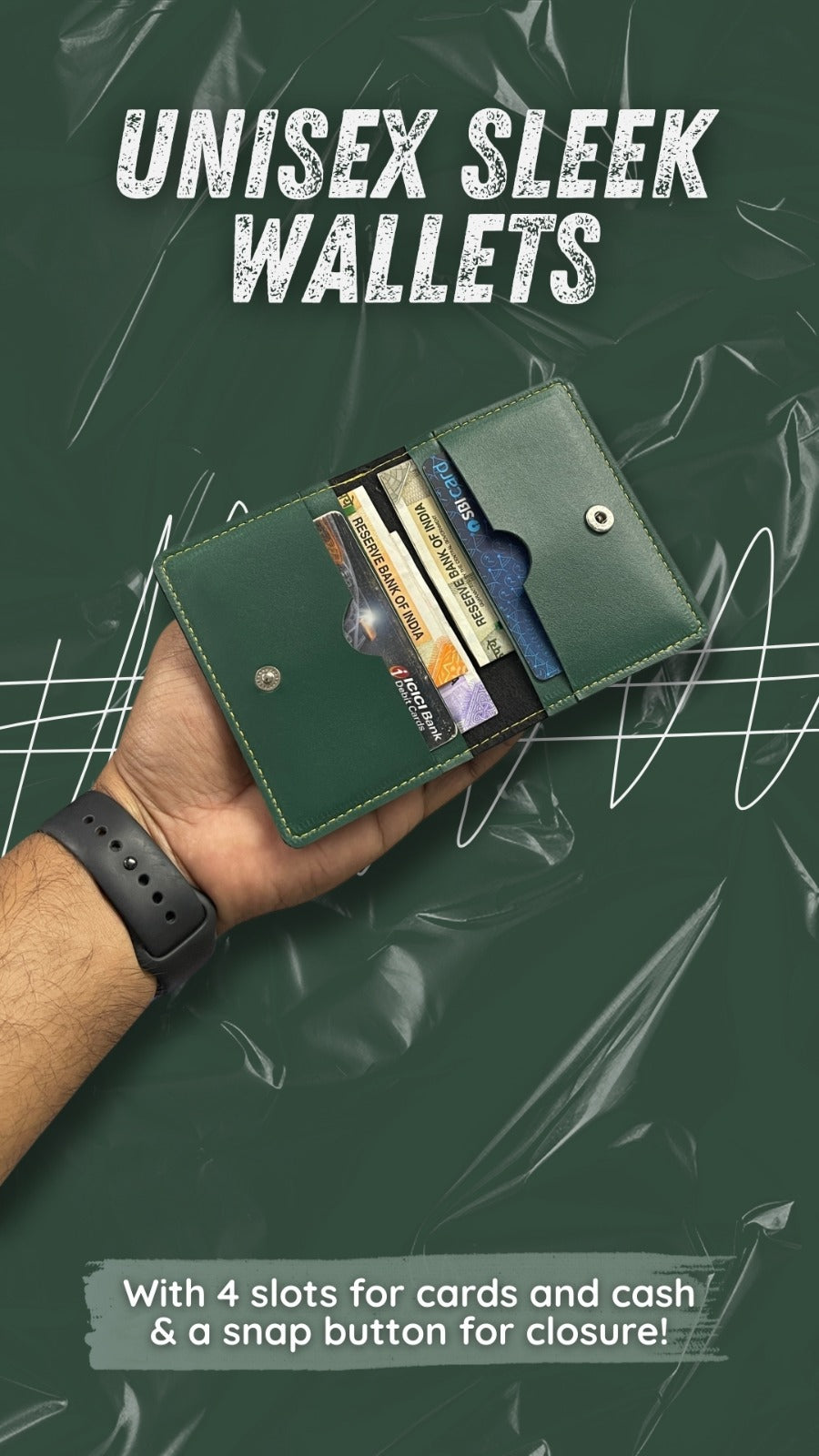 Personalised Unisex Sleek Wallet with Name Tag & Charm | Minimal Slim Wallet