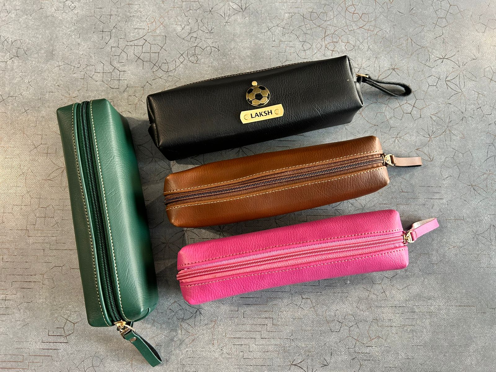 Personalized NEXON Sleek Pouch with Name Tag & Charm | Premium PU Leather School Pouch