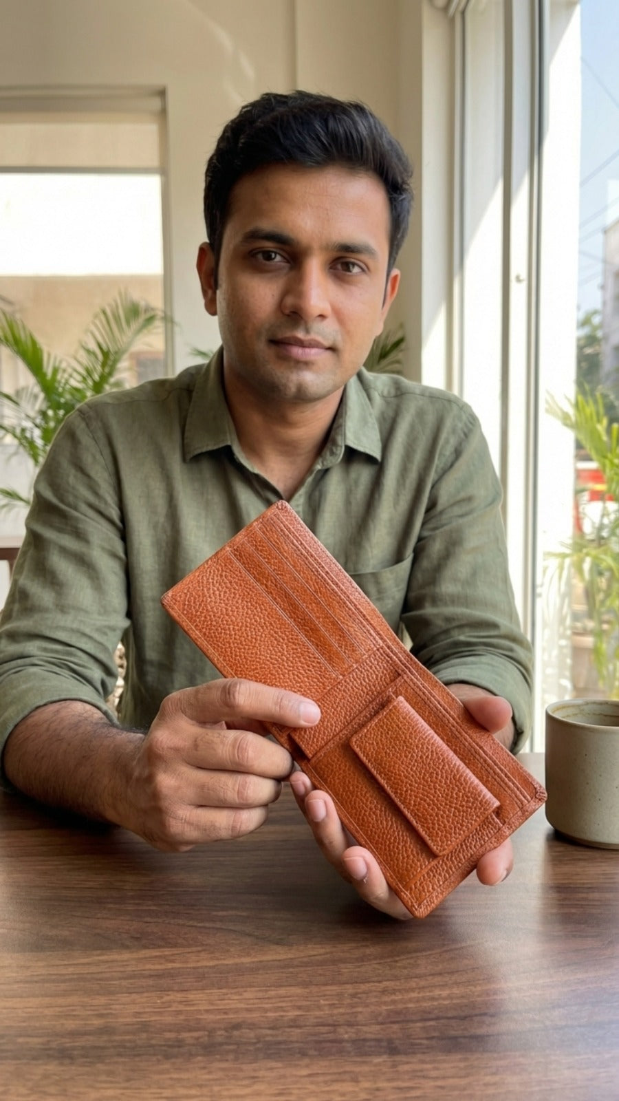 Personalized Leather Men's Wallet with Name Tag & Charm | Premium Custom Wallet
