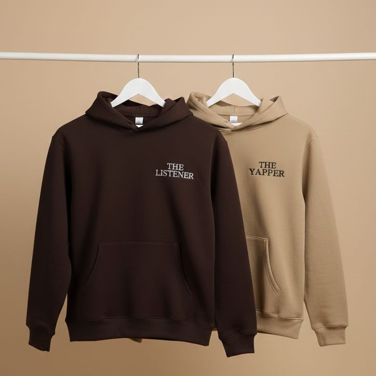 The Listener & The Yapper-Embroidery hoodie