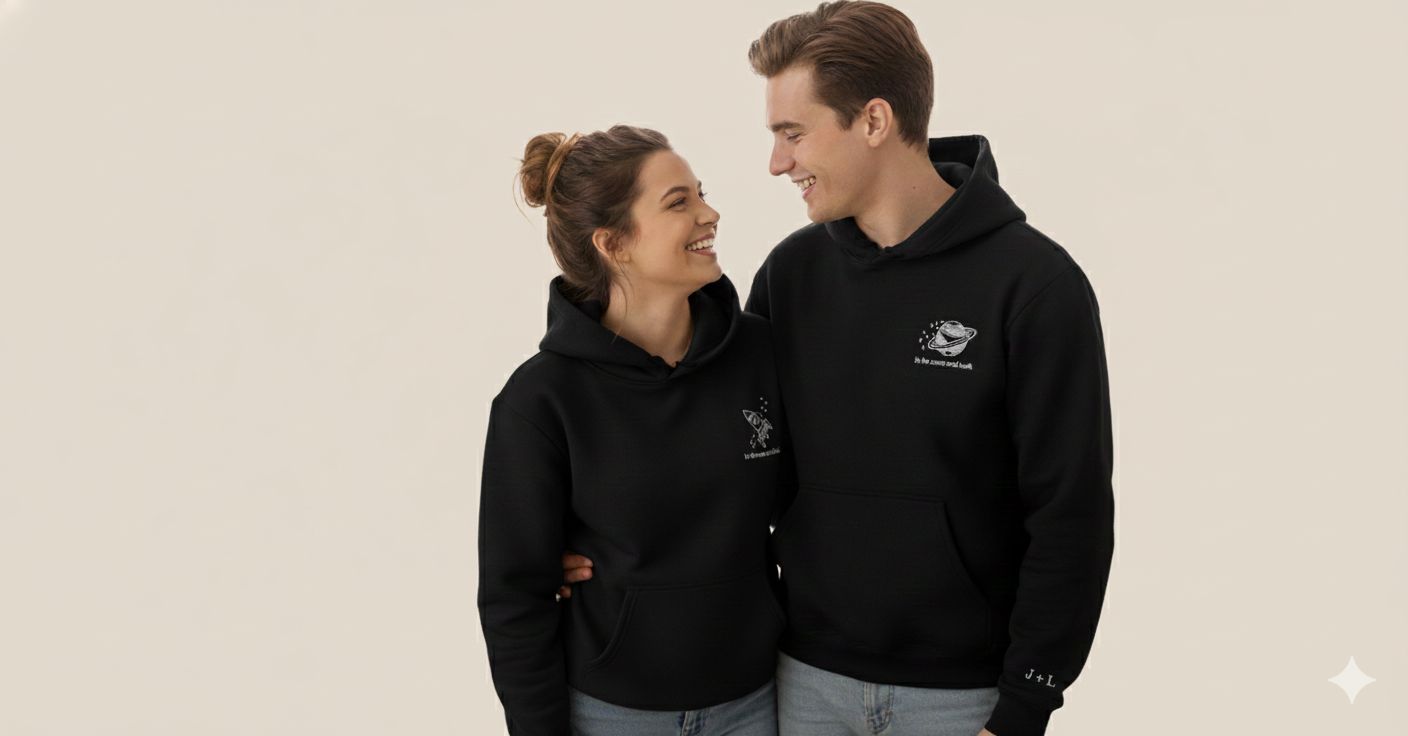 Space-Inspired Matching Hoodies for Couples