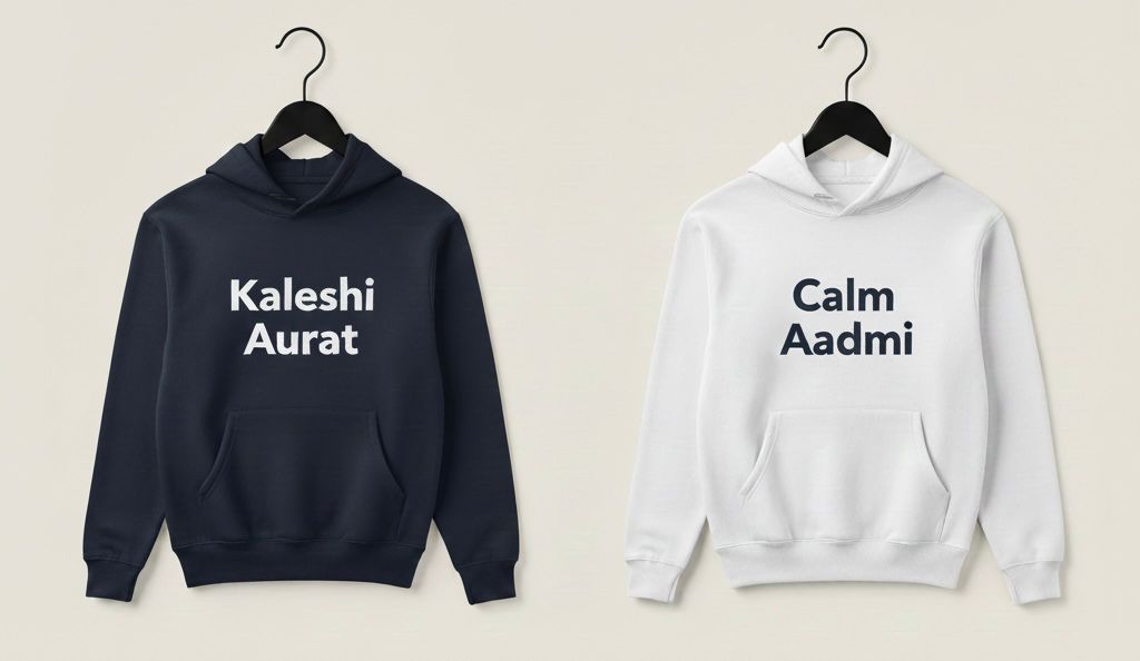 Kaleshi Aurat Calm Aadmi Hoodies – Funny Matching Couple Hoodies for Him & Her