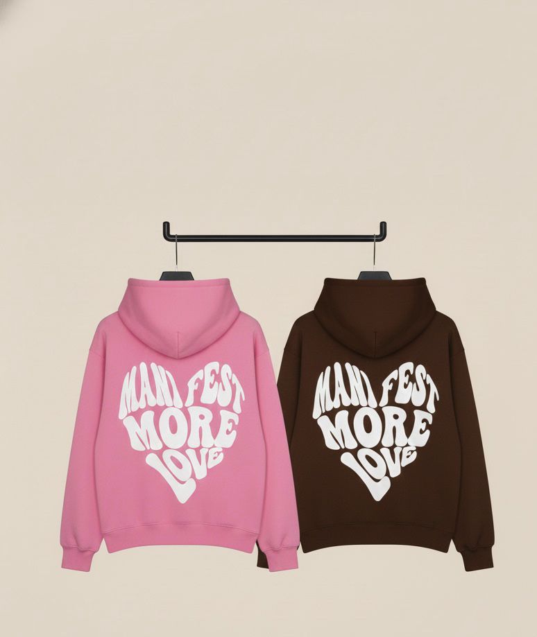 Manifest More Love Hoodie – Matching Couple Hoodies with Bold Back Print