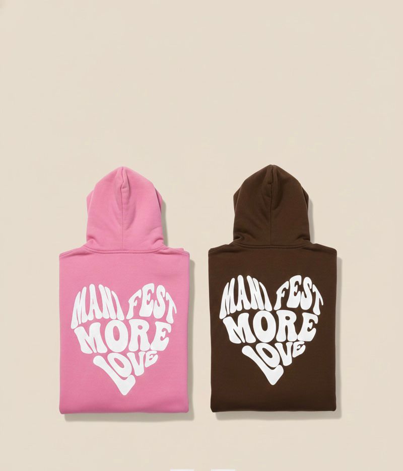 Manifest More Love Hoodie – Matching Couple Hoodies with Bold Back Print