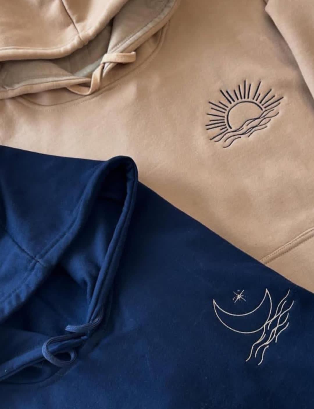 Sun and Moon Couple Hoodie Design – Celestial Minimal Fashion