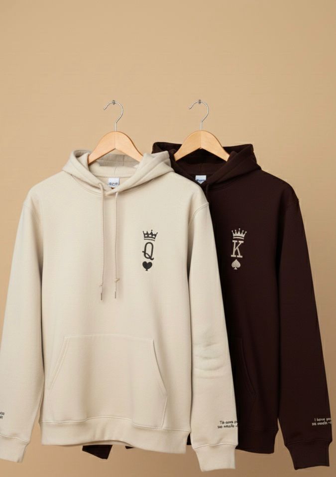 King & Queen Matching Couple Hoodies – Premium His & Hers Hoodie Set